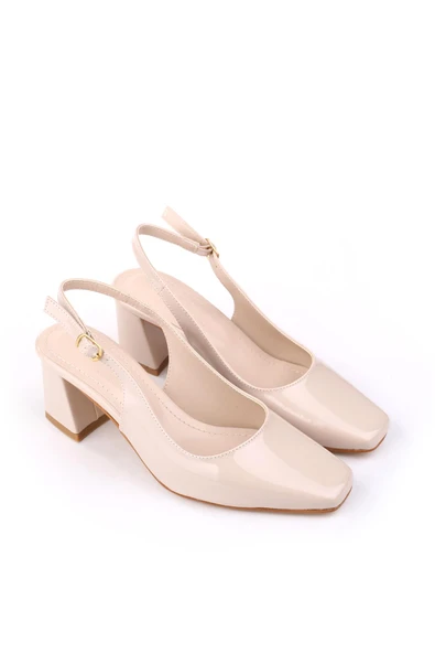 Papuç Sepeti 5510-1 Kadın 6 Cm Kare Topuklu Rahat Rugan Ayakkabı ürün görseli 1