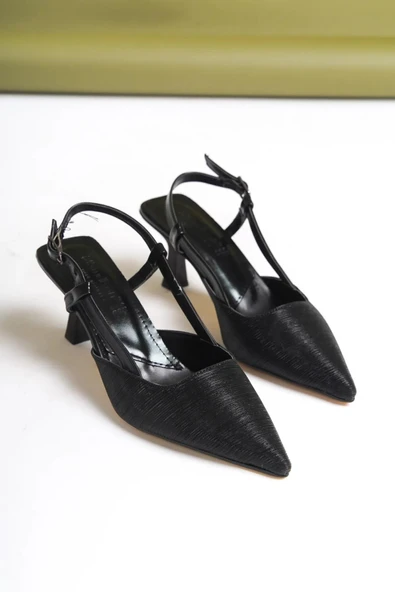 Papuç Sepeti NB-100 Parlak Saten Kadın 7 Cm Topuklu Ayakkabı - Resim 10