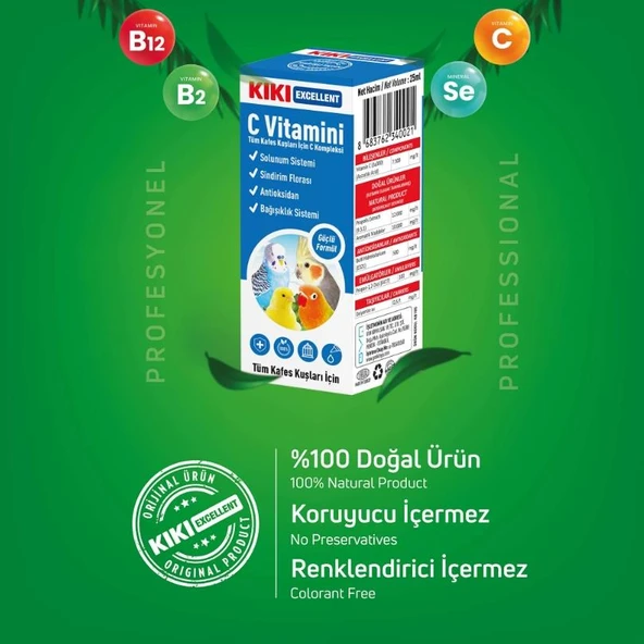 Kiki Excellent Kuş C Vitamini 25 ml - Resim 2
