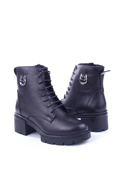 Castle Black 27361-1 Hakiki Deri Günlük Rahat Taban Kadın Postal Bot - Resim 3