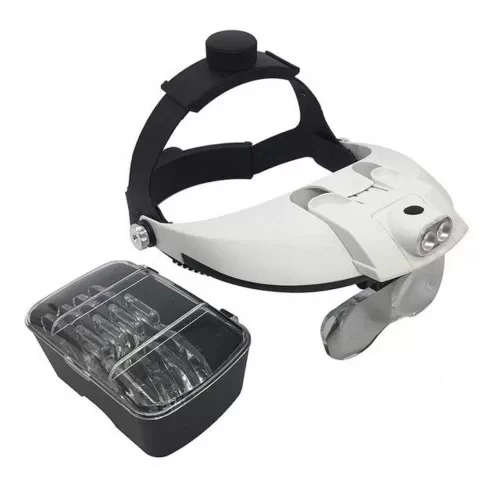 5 Mercekli Çok Fonksiyonlu, Başlık Tip Işıklı Büyüteç 81001h - Resim 2