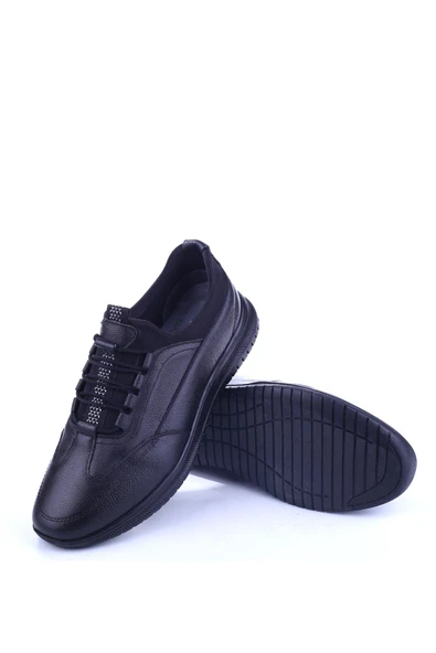 Papuç Sepeti 525 Hakiki Deri Streç Bağcıklı Günlük Erkek Ayakkabı - Resim 9