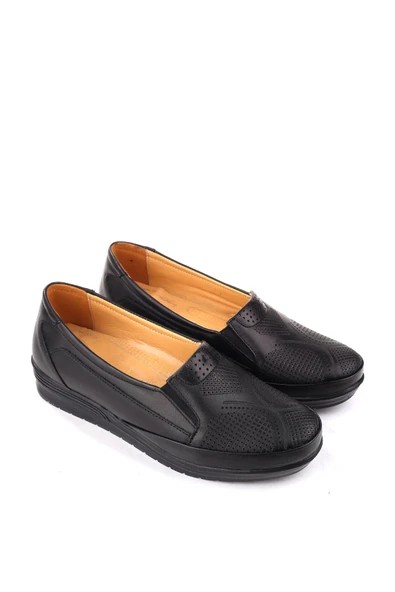 Papuç Sepeti 4566 Kadın Ortopedik Kauçuk Taban Deri Ayakkabı - Resim 2