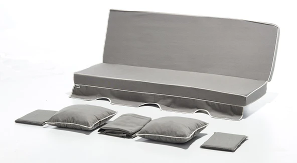 Salıncak Minder Kılıf Takımı 3 Kişilik (Süngersiz) - Açık Gri ürün görseli 1