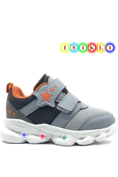 Papuç Sepeti Cayt Unisex Bebek Filelli Işıklı Hafif Rahat Spor Ayakkabı ürün görseli 1