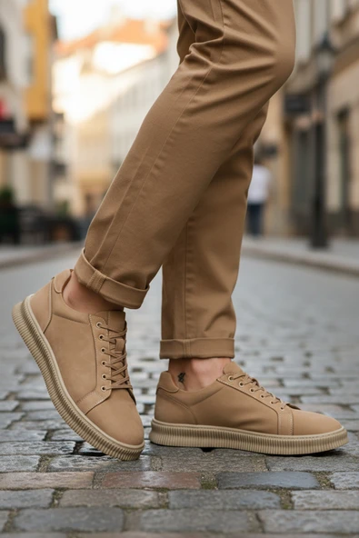 Walkway Kum Nubuk Hakiki Deri Büyük Numara Erkek Casual Ayakkabı 2516 M - Resim 3