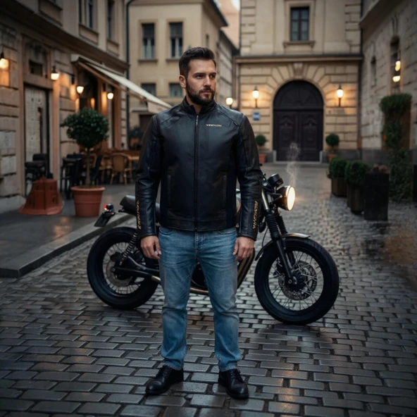 VENOM D2 RACING DERİ MONT SİYAH - Resim 2