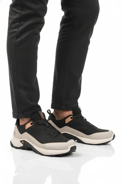 Humtto Siyah Bej Kaymaz Taban Su Geçirmez Erkek Outdoor Ayakkabı 110396A-1 M