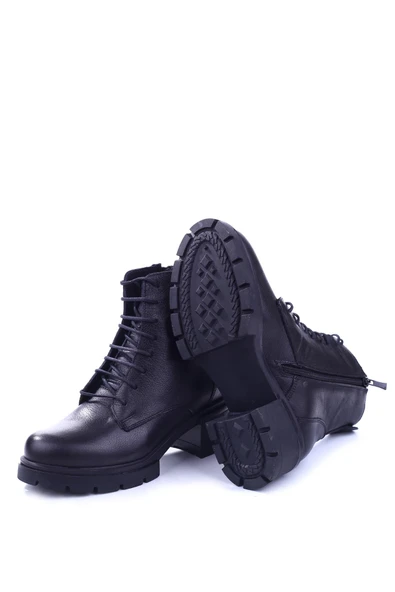 Castle Black 27361-1 Hakiki Deri Günlük Rahat Taban Kadın Postal Bot - Resim 4