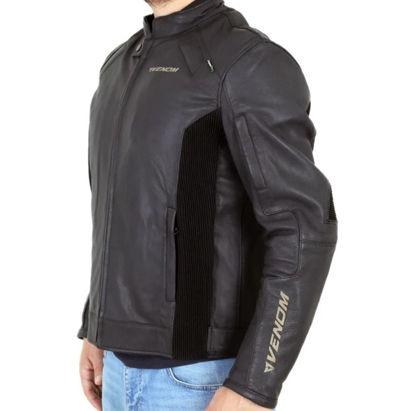 VENOM D2 RACING DERİ MONT SİYAH - Resim 3