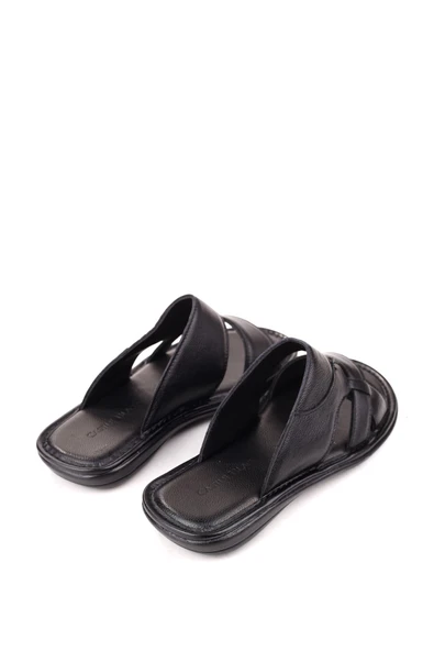 Castle Black 8521 Erkek Ortopedik Taban Hakiki Deri Terlik - Resim 4