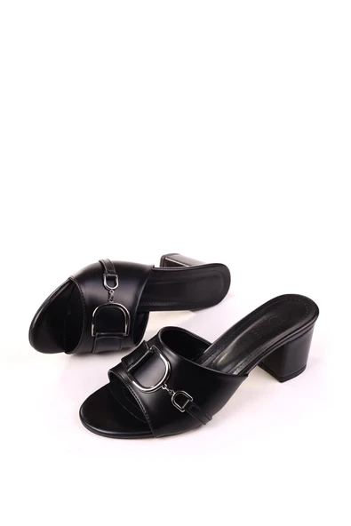 Papuç Sepeti LL107 Kadın 6,5 Cm Kare Topuk Günlük Terlik - Resim 7