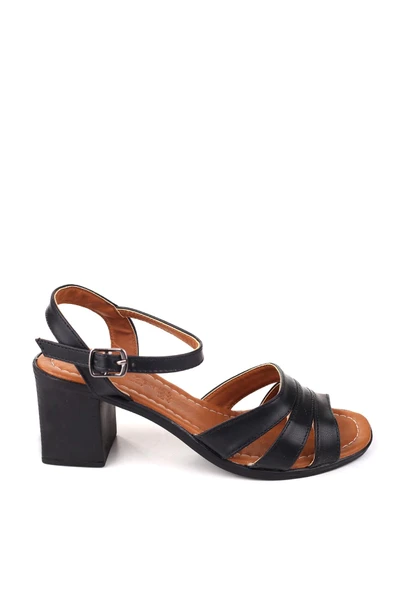 Papuç Sepeti 1721 Kadın 7 Cm Kare Topuklu Rahat Yazlık Ayakkabı - Resim 3