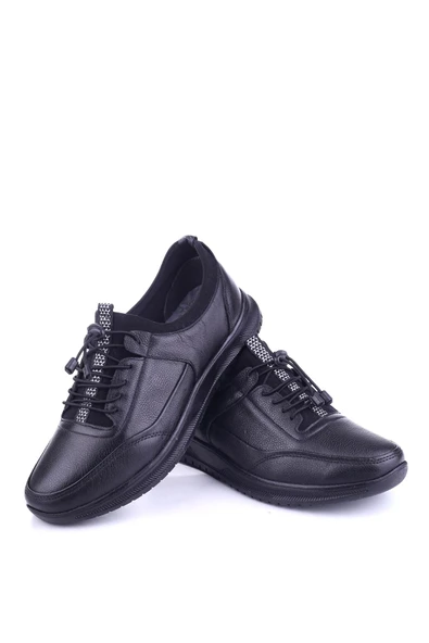 Papuç Sepeti 515 Hakiki Deri Streç Bağcıklı Günlük Erkek Ayakkabı - Resim 3