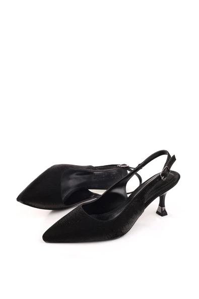 Papuç Sepeti 4000 Kadın 7,5 Cm Topuklu Arkası Açık Stiletto Ayakkabı - Resim 4