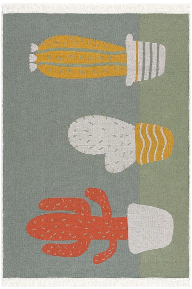 Çok Renkli Yumuşak Dokulu Çift Taraflı Yıkanabilir Pamuk Saçaklı Dokuma Dekoratif Kilim Halı - 12