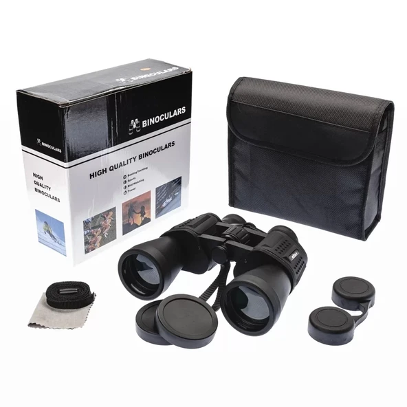 7x50 – Geniş Ön Mercekli Profesyonel El Dürbünü – 1000m/56m – Siyah V3 ürün görseli 1