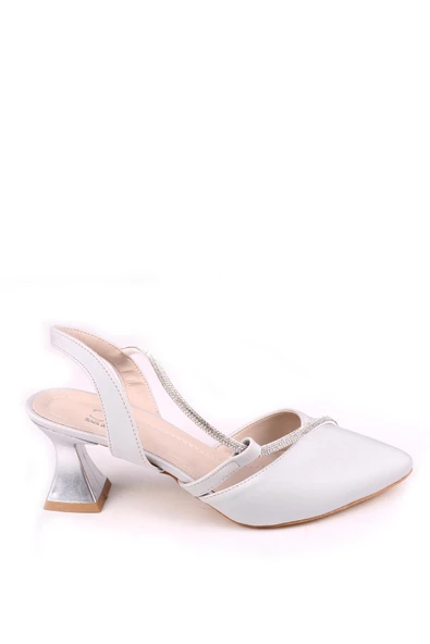 Papuç Sepeti 028 Kadın Taş Detaylı Arkası Açık 6 Cm Topuklu Ayakkabı - Resim 5