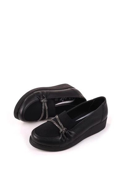 Papuç Sepeti 4533 Taş Detaylı Kadın Dolgu Topuk Ayakkabı - Resim 3