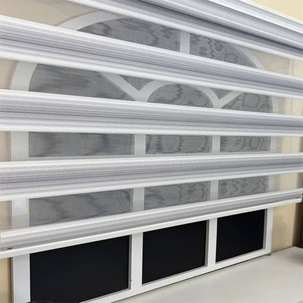 StorBurada Gri Renk Geçişli Zebra Stor Perde  Gri 100 x 260 - Resim 5