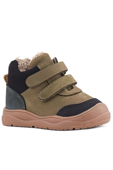 Rakerplus Hakiki Deri Haki Yeşil Cırtlı Çocuk Spor Bot - Resim 9