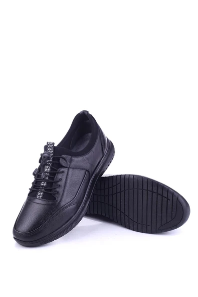 Papuç Sepeti 515 Hakiki Deri Streç Bağcıklı Günlük Erkek Ayakkabı - Resim 5