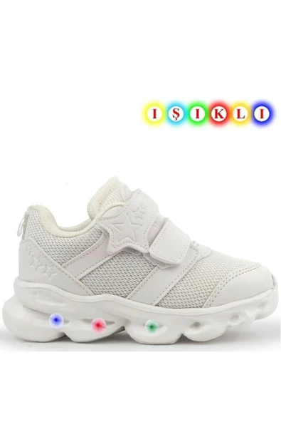 Papuç Sepeti Cayt Unisex Bebek Filelli Işıklı Hafif Rahat Spor Ayakkabı - Resim 2