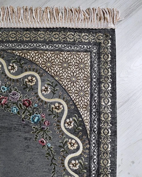 Çeyizlik Hediyelik Seccade Eşarp Tesbih Set – Kadife Astarlı Seccade, Eşarp, Kristal Tesbih Kutulu Lüks Hediye Seti - Resim 7