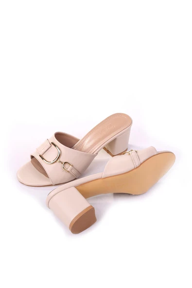 Papuç Sepeti LL107 Kadın 6,5 Cm Kare Topuk Günlük Terlik - Resim 11