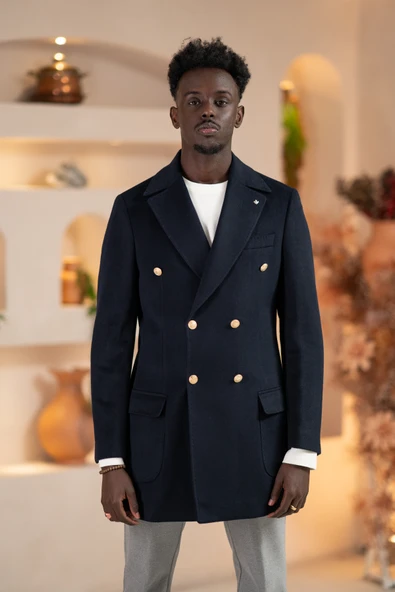 Paul Martin İtalyan Yaka Yünlü Kruvaze Kaşe Kaban - 6