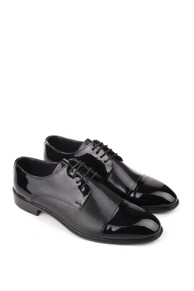 Papuç Sepeti 4563 Erkek Bağcıklı Klasik Rugan Ayakkabı - Resim 2