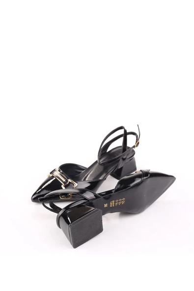 Papuç Sepeti 865 Kadın Rugan Klasik Topuklu Ayakkabı - Resim 11