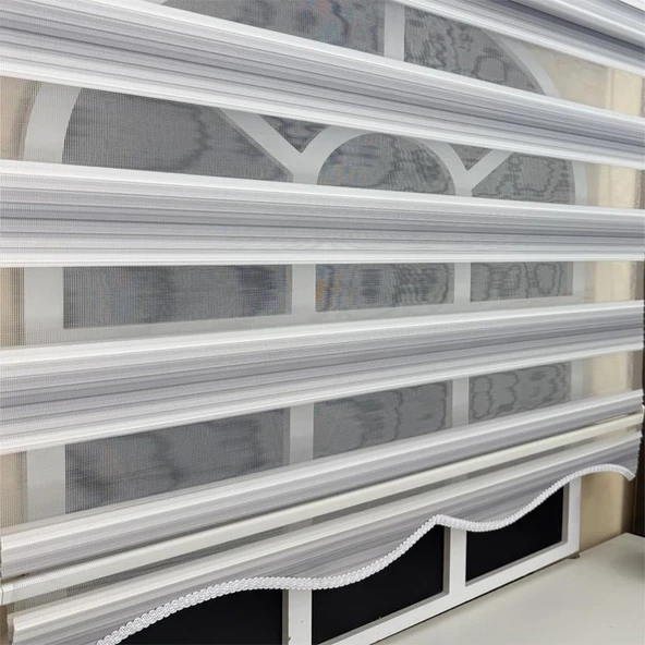 StorBurada Gri Renk Geçişli Zebra Stor Perde (Etek Dilimli)  Gri 170 x 200 ürün görseli