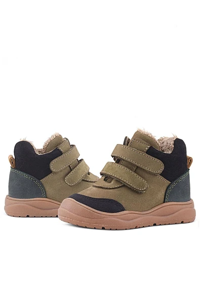 Rakerplus Hakiki Deri Haki Yeşil Cırtlı Çocuk Spor Bot - Resim 7