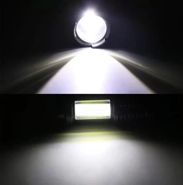 Wuben Wb-017 Zoomlu Şarjlı Cob Led Güçlü El Feneri - Resim 5