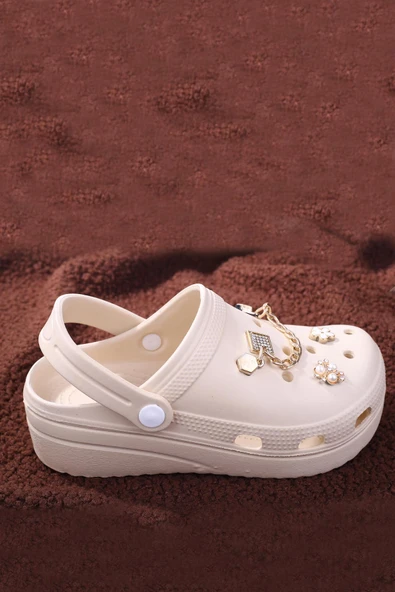 Papuç Sepeti Taşlı Kalın Taban Kadın Havuz/Plaj/Bahçe Terlik Sandalet - Resim 2