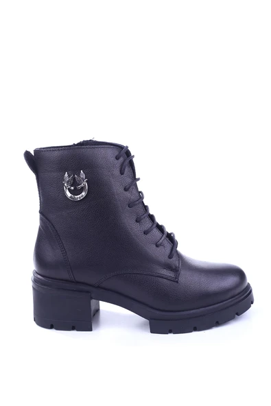 Castle Black 27361-1 Hakiki Deri Günlük Rahat Taban Kadın Postal Bot - Resim 2