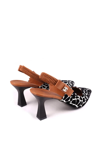 Papuç Sepeti 154 Kadın 8 Cm Topuklu Arkası Açık Stiletto Ayakkabı - Resim 11