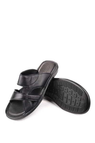 Castle Black 8521 Erkek Ortopedik Taban Hakiki Deri Terlik - Resim 5