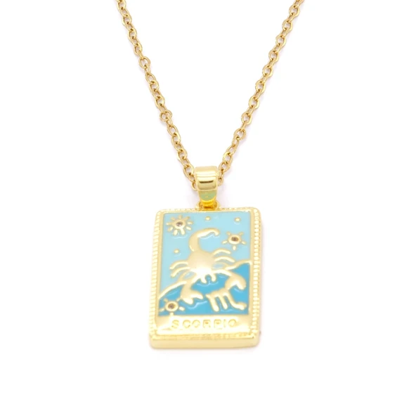Çelik Kolye, Altın Kaplama Akrep Burcu Kadın Kolye K-138 ürün görseli