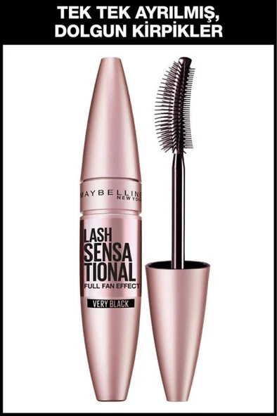 Maybelline New York Lash Sensational Yelpaze Etkili Siyah Maskara ürün görseli