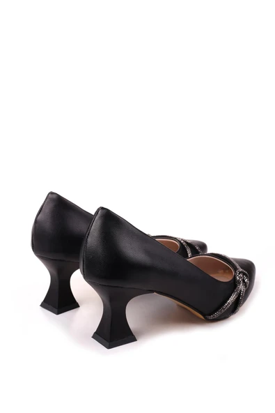 Papuç Sepeti 803 Kadın 6 cm Topuklu Taşlı Klasik Ayakkabı - Resim 7