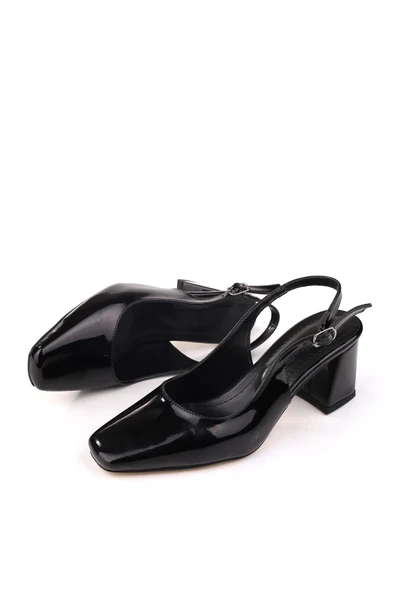 Papuç Sepeti 5510-1 Kadın 6 Cm Kare Topuklu Rahat Rugan Ayakkabı - Resim 5