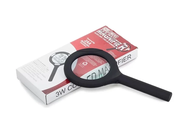 3 Ledli Işıklı El Büyüteci 250 Lümen Beyaz Işık Büyüteç 3x Zoom Tamirci Büyüteç Wt374 - Resim 3