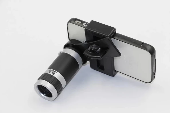 8x18 Zoom Teleskop Telefon Kamera Lensi Mini El Dürbünü - 7