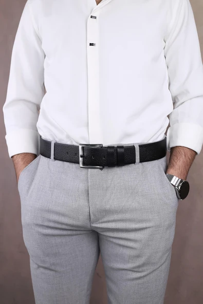 Papuç Sepeti Smt-4414 Erkek Hakiki Deri Klasik Kot Kemeri - Resim 4