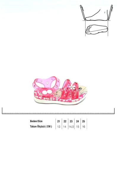 Gezer 00105 Yazlık Kaydırmaz Taban Kız Bebe Sandalet - Resim 3