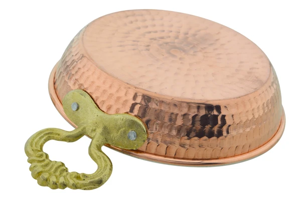 LUDIA El Yapımı Pirinç Kulplu Kalın Bakır Sahan Tava 16 cm - Resim 8