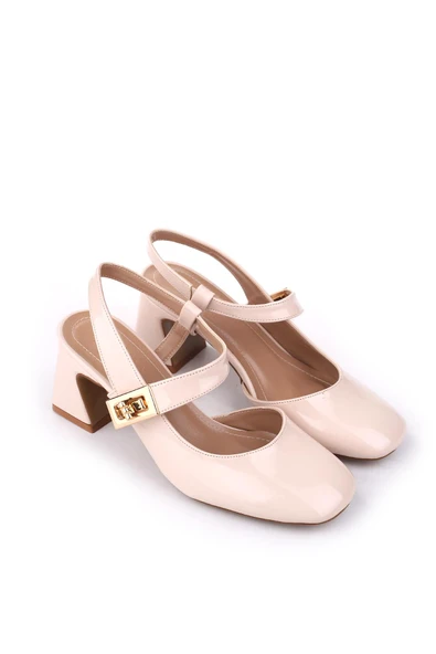 Papuç Sepeti 3002 Kadın 6 Cm Topuklu Rugan Ayakkabı ürün görseli 1