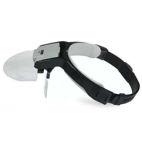 Lens Takmalı 5 Lenslı , Led Lambalı Şapka Tip Büyüteç - 4